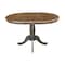International Concepts Round 36 in Rd top ped table, 12 in leaf, 29.3 inh, dining Height, Hickory/Washed Coal, 36 W, 48 L K45-36RXT - alternate 9